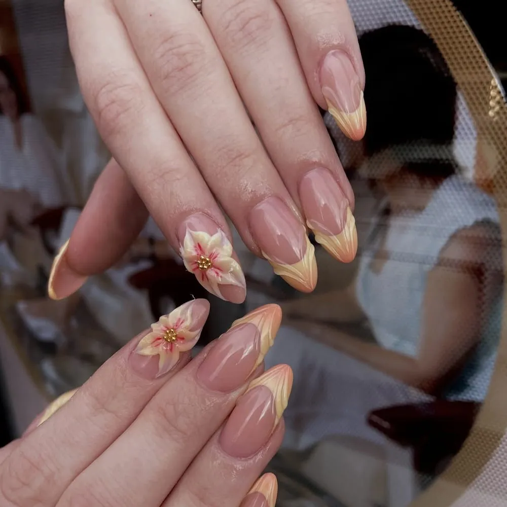 Warmes Ombré mit handmodellierter Lilie
